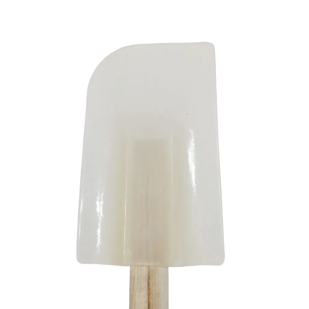 Williams Sonoma Silicone Spatula Scraper Wood Handle Clear White Heat Resistant